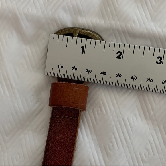 Women’s Genuine Leather Skinny Boho Belt Brass Dot Detail Buckle Small 36” - Picture 12 of 12